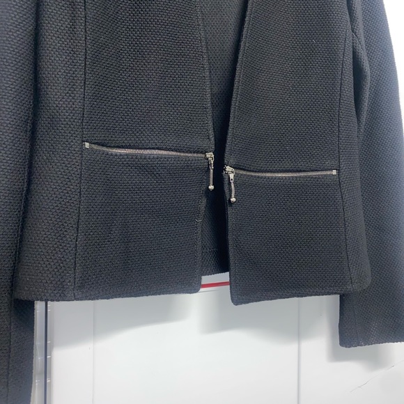 ST JOHN Black Honeycomb Wool Blend Blazer 🌵 4 - Picture 2 of 13